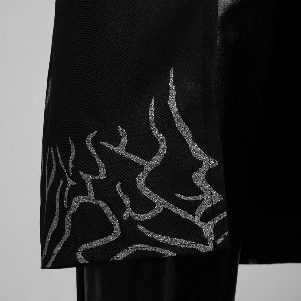 Kids Cosplay Suit KPop Demon Hunters Saja Boys Cospplay Costume Jinu Saja Robe Baby Black Uniform Stage Performance Halloween