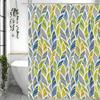 Modern Creative Leaf Shower Curtain, Bathroom Decorative Shower Curtain, Waterproof Shower Curtain with Hooks