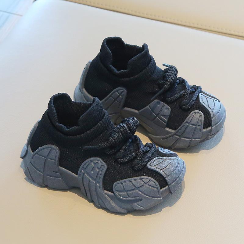 

Детская спортивная обувь, весенне-осенняя повседневная обувь для мальчиков, сетчатая обувь, вязаная обувь-носки для девочек, детская белая обувь 28 чёрный