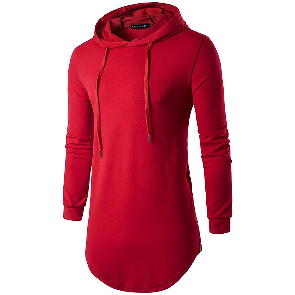 Men's Hip Hop Long Sleeved Color Hooded Personalized Street Sweater Bottomed Shirt