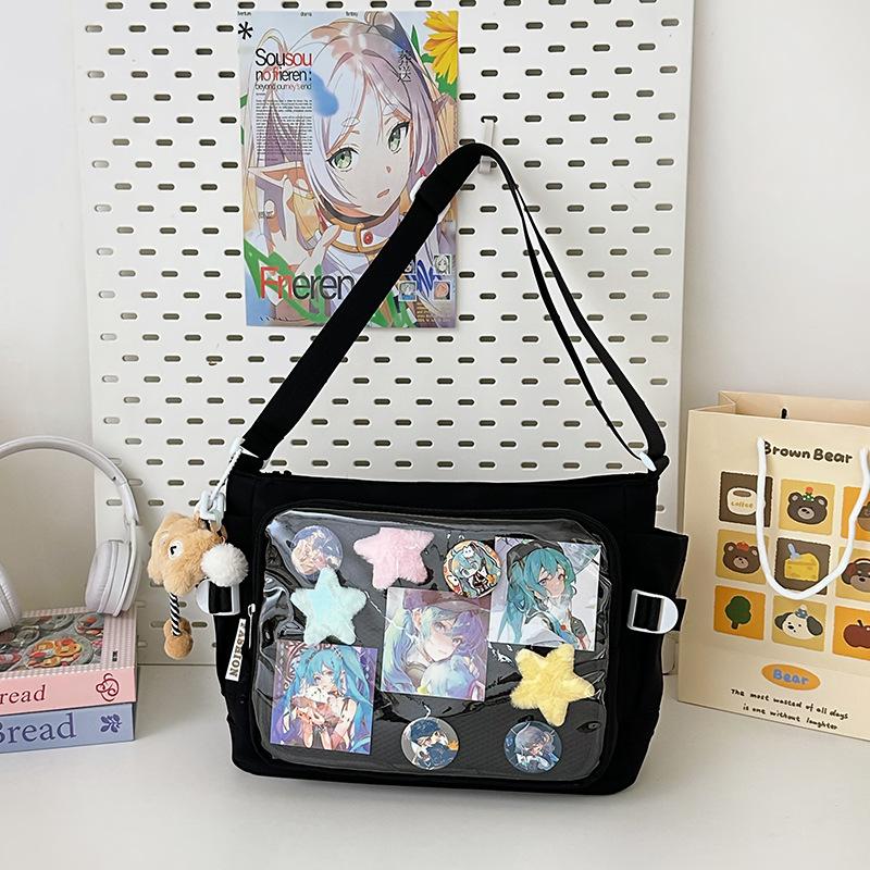 Women's High-capacity Mailman Bag Versatile Simple Transparent Shoulder Bag Messenger Bag Student Class Crossbody Bag Daily Commuting Bag Tote Bag