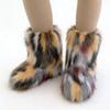Women's Mid-Calf Snow Boots with Raccoon and Fox Fur