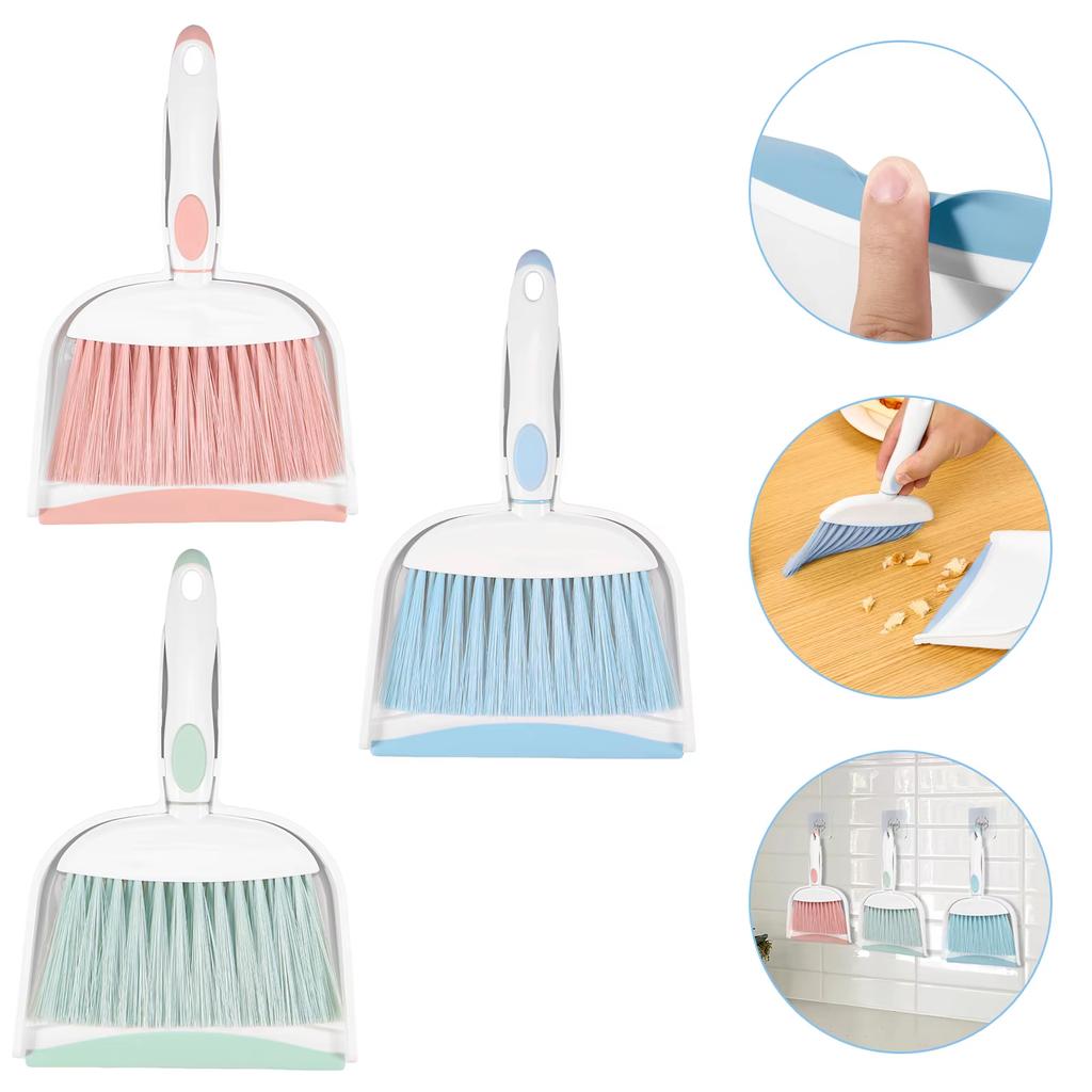 Mini Broom and Dustpan Set Table Dining Table Crumb Sweeper Soft Bristles Multipurpose Desktop Cleaning Tools for Home