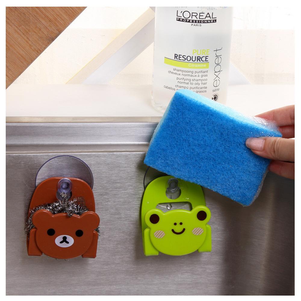 1pcs Organizer Tools Kitchen Accessories Cartoon Sponge Rag Storage Rack Home Decoration For Kitchen Supplies Kitchen Gadgets