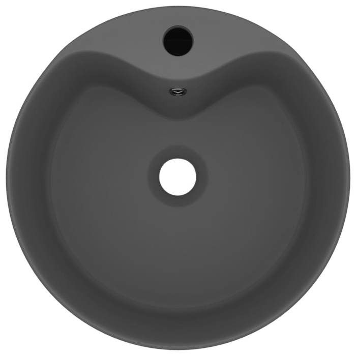 VidaXL Lavabo de Luxe avec Trop-plein Vasque à Poser de Toilette Lave-mains de Salle de Bain Salle Cosmétique Maison Gris 147038