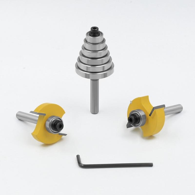 Durable 1/4" Shank 6mm Shank Grooving Milling Cutter with 7 Bearings Woodworking Anti-high Temperature Industry Tools