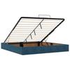 Ottoman Bed with Mattresses & LED Lighting Dark Blue 200x200 cm Velvet
