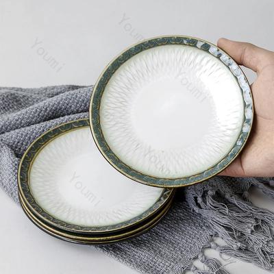 Kreative Retro Runde Speiseteller Haushalt Nachmittagstee Dessert Snack Teller Exquisite Leichte Luxus Keramikteller Geschirr