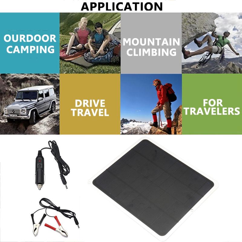 DC 12V / 5V 20W Output Solar Panel Car Charger Outdoor Charger Power USB 2.0 Port 600 mA