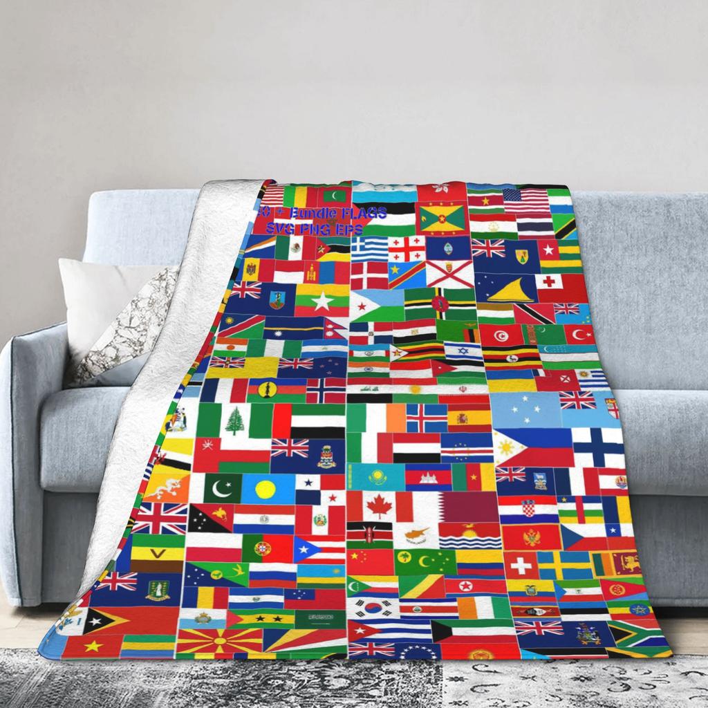 Flags Of All Countries (12) Blanket Quality Warm Soft Throw Blanket Winter Girls Boys Bedroom Comfortable Bedspread