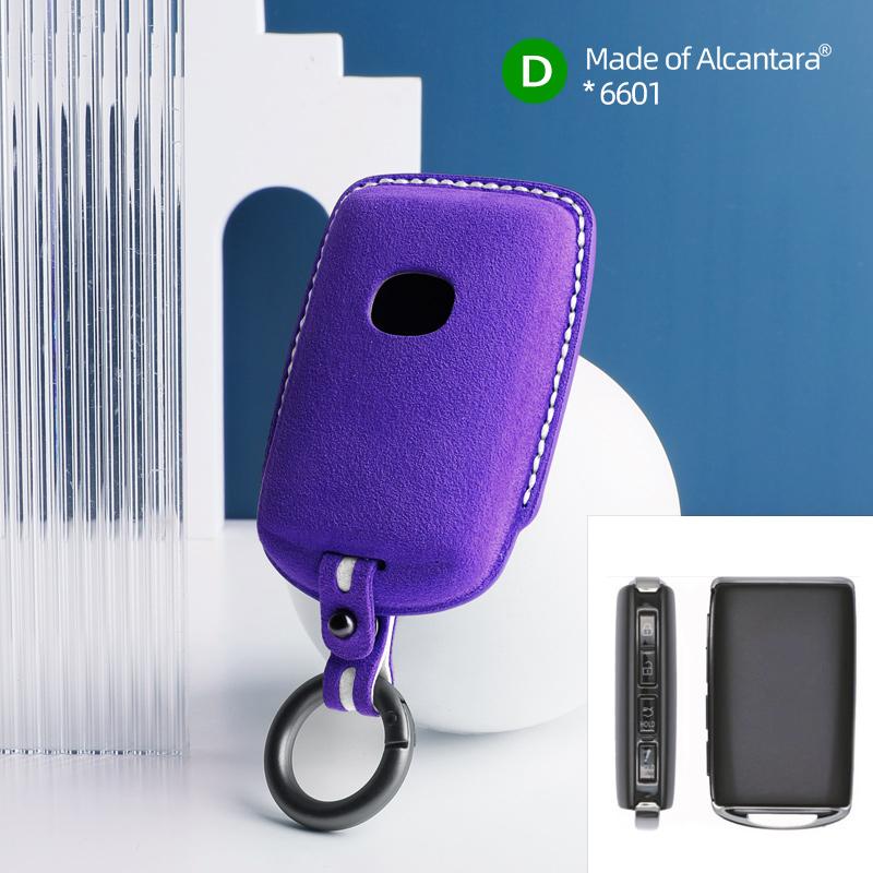 Car Key Case for Mazda 3 6 CX30 CX50 CX60 CX5 CX8 CX9 MX30 Cover Shell Suede Alcantara Keychain 4 Buttons Protector Accessories