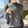 2024 Spring/Autumn Wool Ribbed Knit Sweater with Half-High Neck
