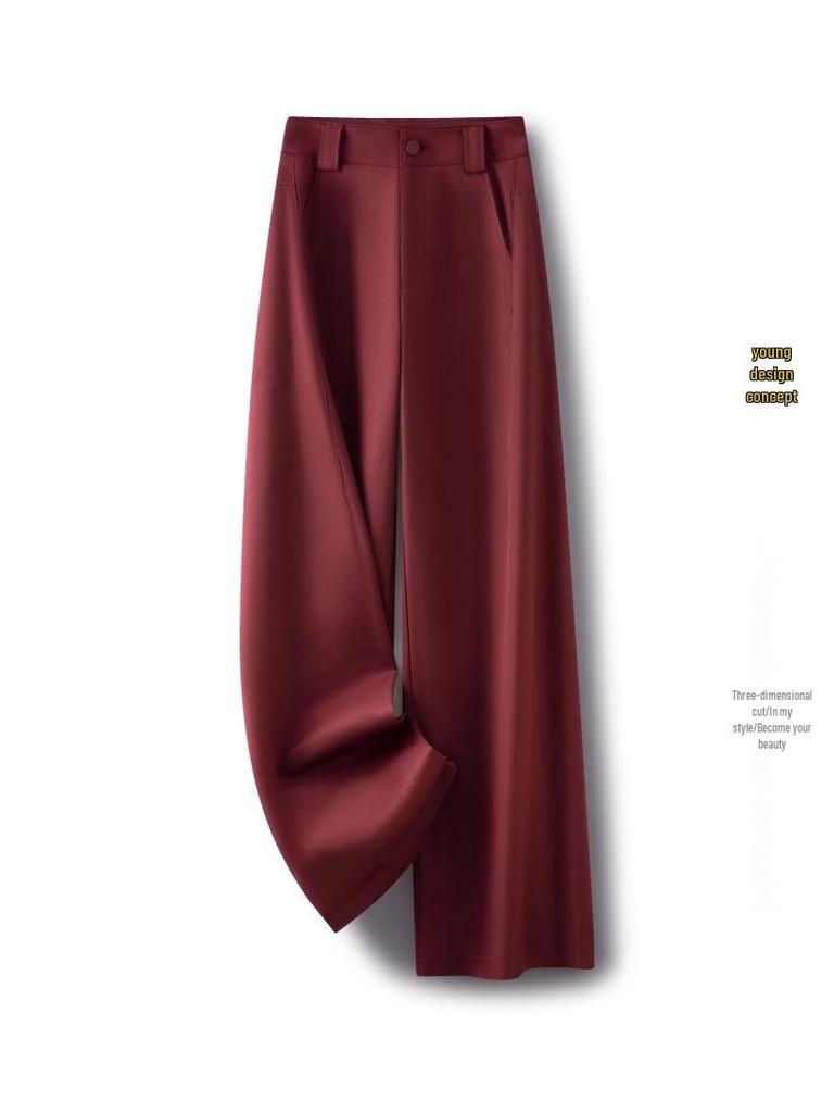 Women's High-Waist Wide Leg Trousers: 2025 Spring/Autumn Fashion, Versatile, Trendy, Slimming, Straight-Leg Casual Pants
