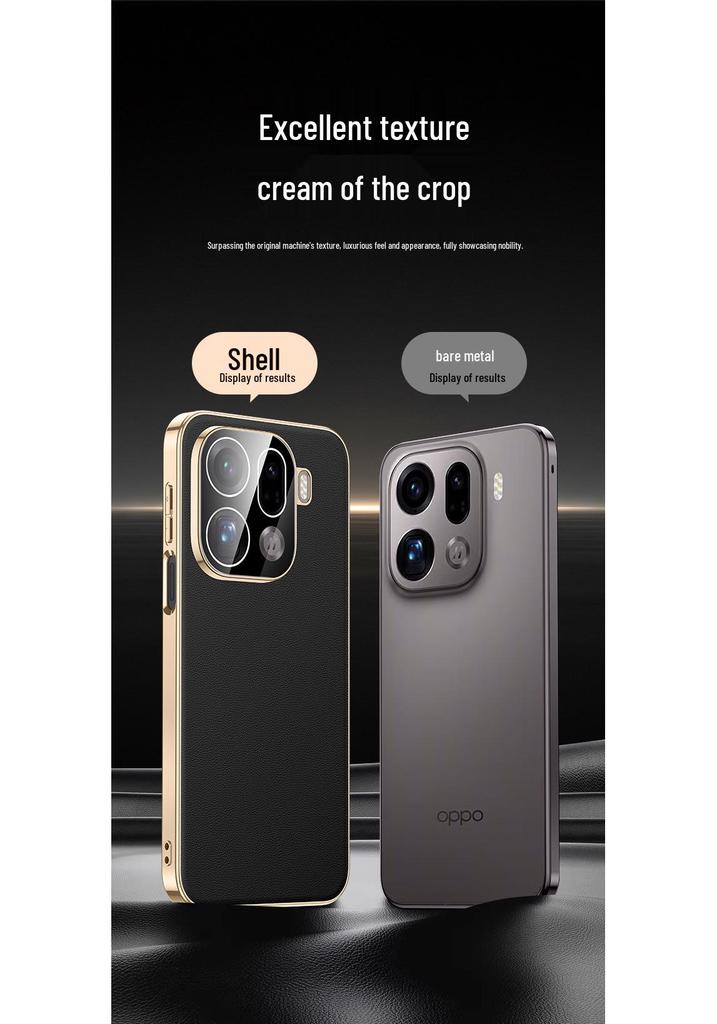 Oppo Find X9 Pro Premium Leather Phone Case - Stylish Protective Cover for Men and Women with Built-in Lens Protection.