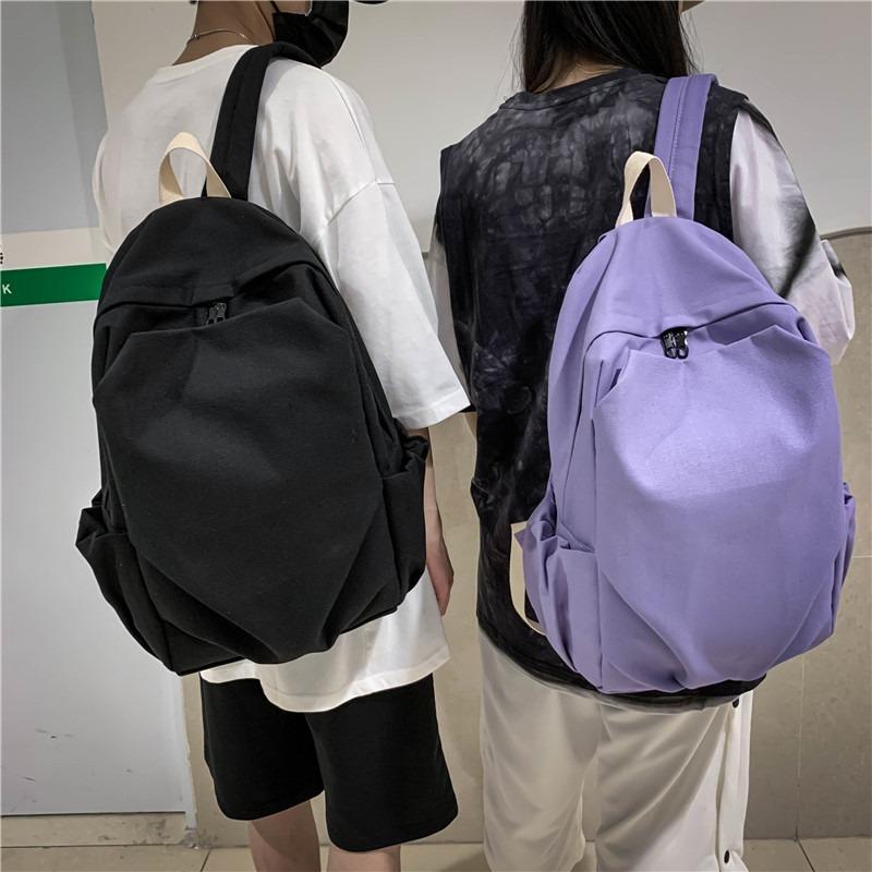 Vintage Backpack Men's Simple Large-capacity Backpack Campus Canvas Junior High School High School College Student Schoolbag Women