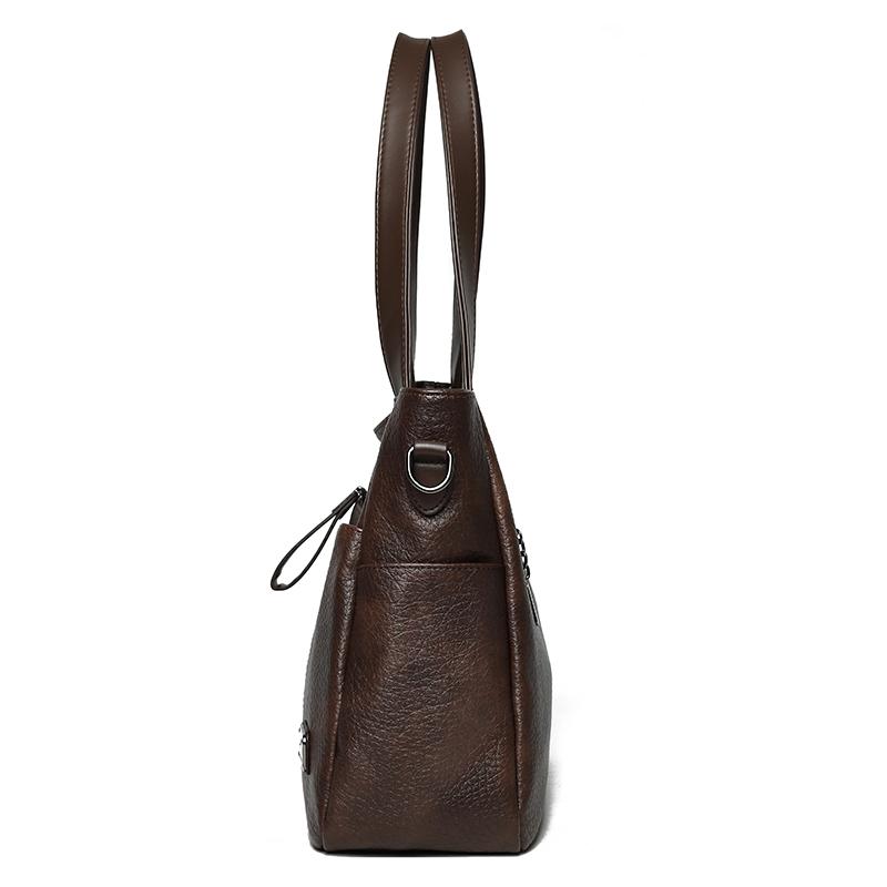 Women's PU Tote Bag Vintage Large Capacity Underarm Shoulder Bag Handbag