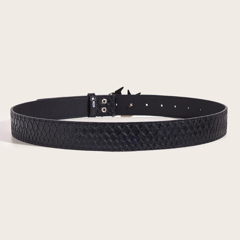 Punk PU Waist Belt for Jean Rock and Roll Hip Hop Studded Belt Waistband Glinting Buckle with Encrusted Rhinestones