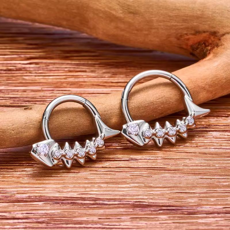 G23 Titan Fischgräten Nasenring & Ohrklemme Ohrring F136