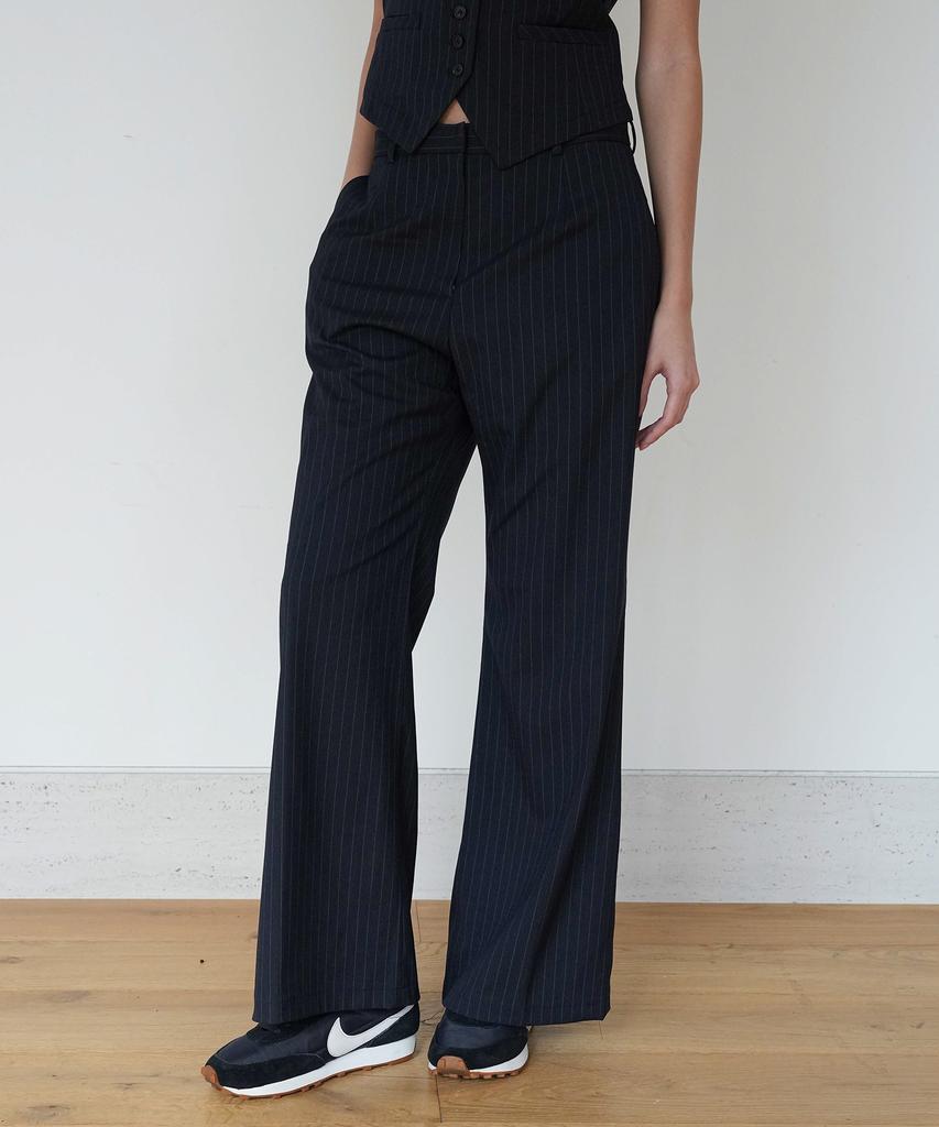 Jaejeudeu Navy Halo Stripe Pants