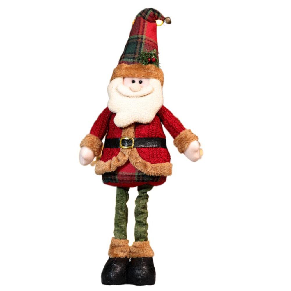 Snowman Stretchable Leg Christmas Doll Bear Santa Claus Stretch Doll Knitted Christmas Doll Desk