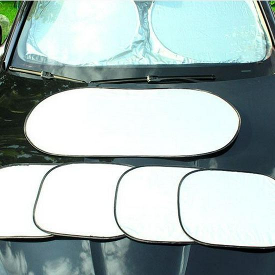 6-Piece Silver Car Sunshade Set for Sun Protection and Heat Insulation