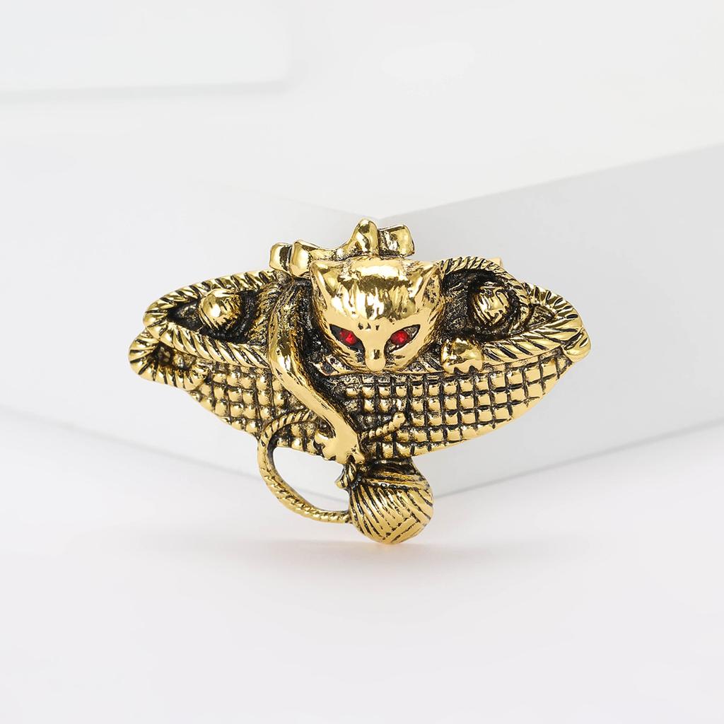 Fashion Retro Hydrangea Cat Brooch Exquisite Versatile Men'S And Women'S Coats Suit Corsage Accessories Animal Pins