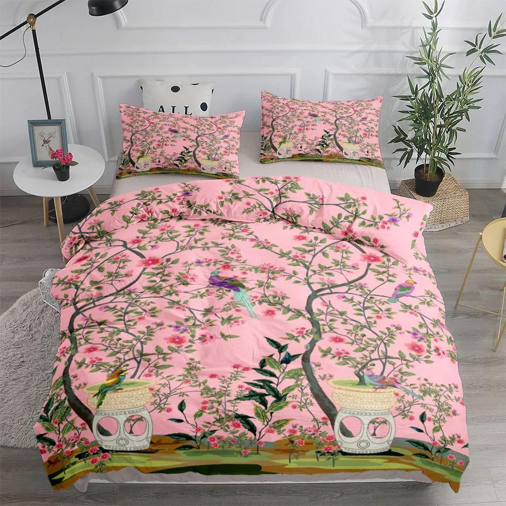Floral And Birds Duvet Cover Collection King Queen Double Full Twin Single Size Duvet Cover Pillow Case With Bed Linen Collection
