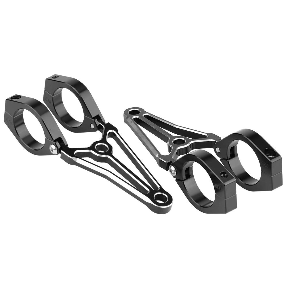 Qiilu Motorcycle Bike Headlight Mount Bracket [1 Pair Set] 1.6 Inches (41 Mm) CNC