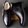 Men's Boots Fashion Cow Leather High-top Boot Classic Business Ankle Boots Winter Plush Warm Cotton Shoes Winter Men Dress Boots