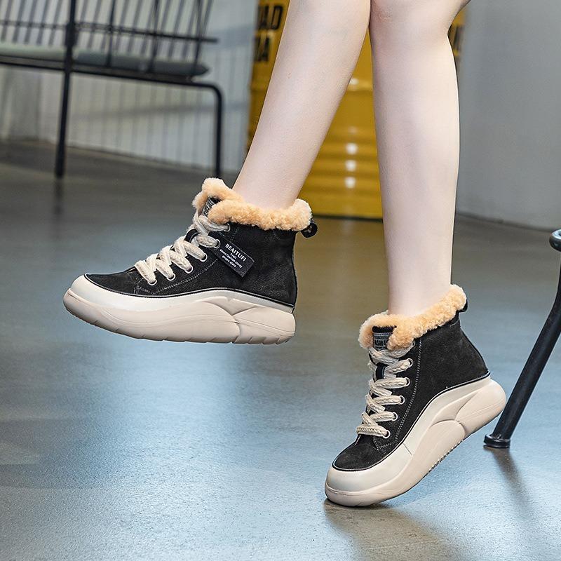 Leather Short Boots Snow Boots Women's Shoes