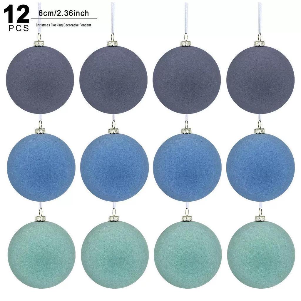 Velvet Flocked Christmas Tree Ornament Ball