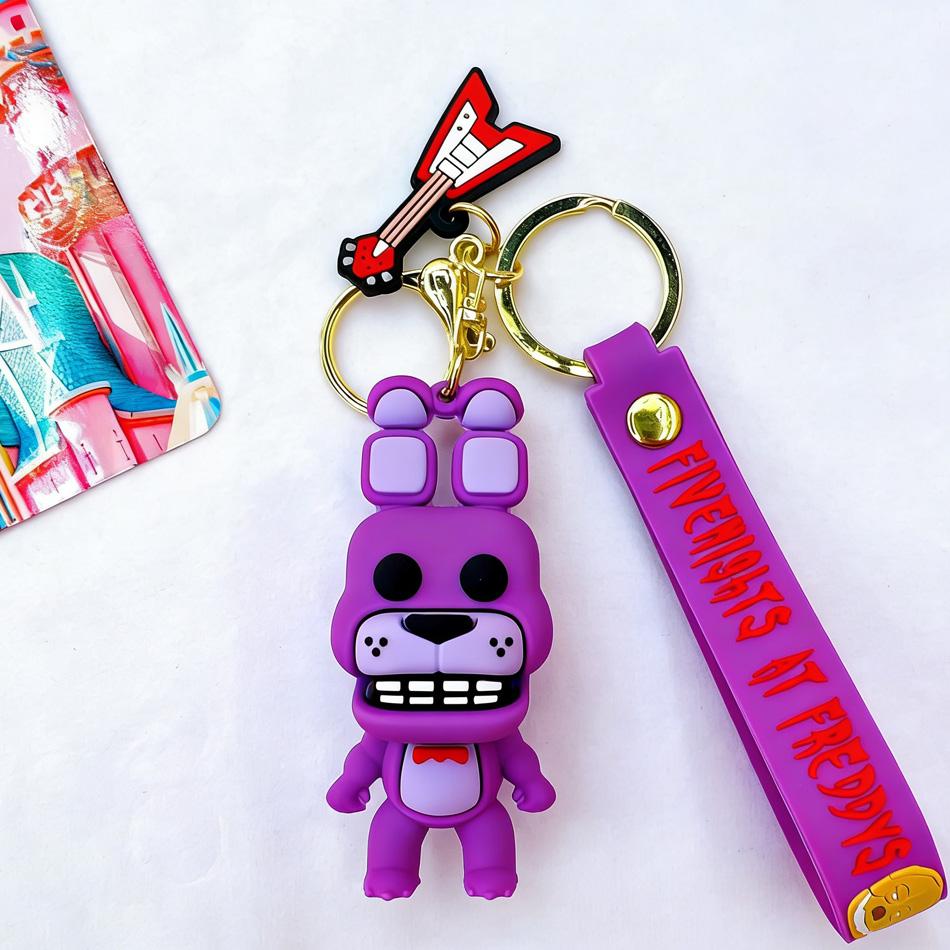 Car FNAF Game Keychains Anime Action Figures Keyrings Five Night At Fredys Doll Key Chains Key Rings Pendant Charms Accessories