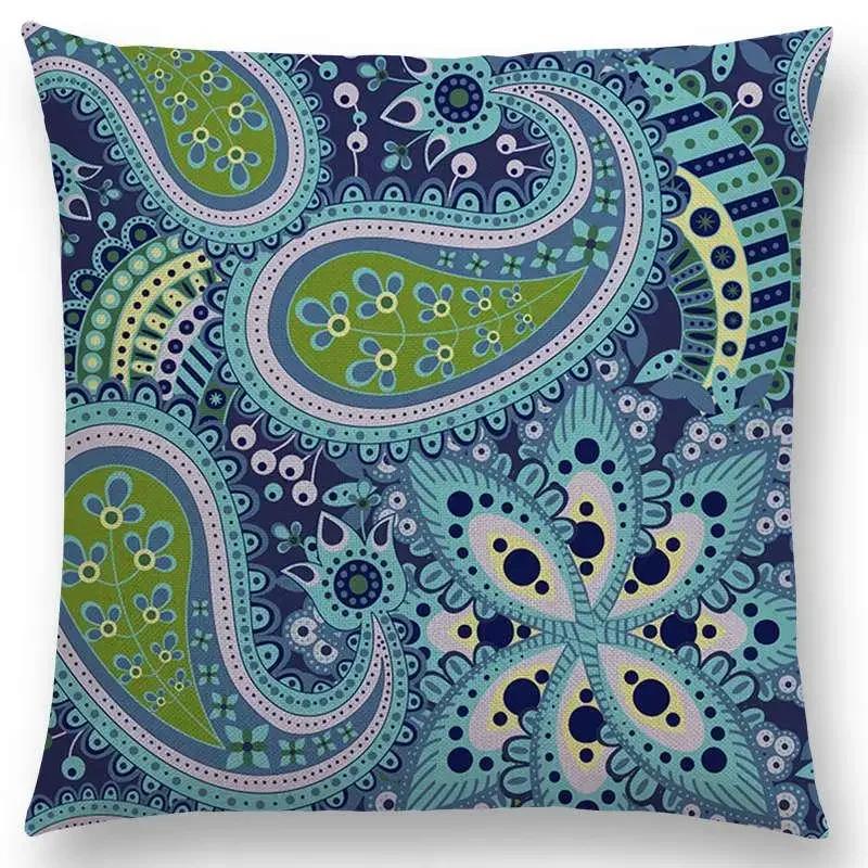 Hot Sale Bestselling African Animal Symbol Block Bohemian Geometric Floral Design Paisley Carnival Mandela Sofa Cushion 45*45cm