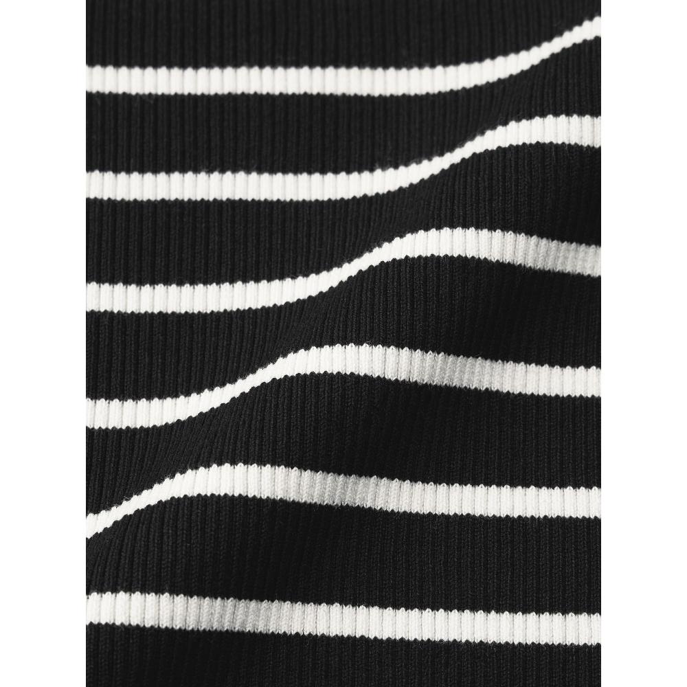 Gu By Uniqlo Rib Knit Striped Square Neck Tank Top