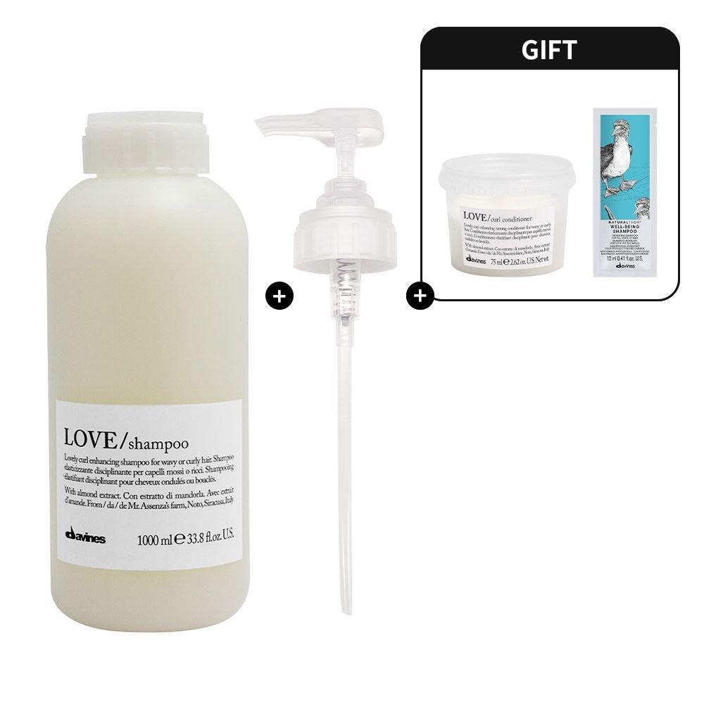 [Exclusive] Love Curl Shampoo 1000ml (+Love Curl Conditioner 75ml, Wellness Shampoo 12ml)