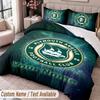 Plymouth Argyle FC Printed Bedding Set Custom Name Text 1 Duvet Cover 2 Pillowcases For Bedroom