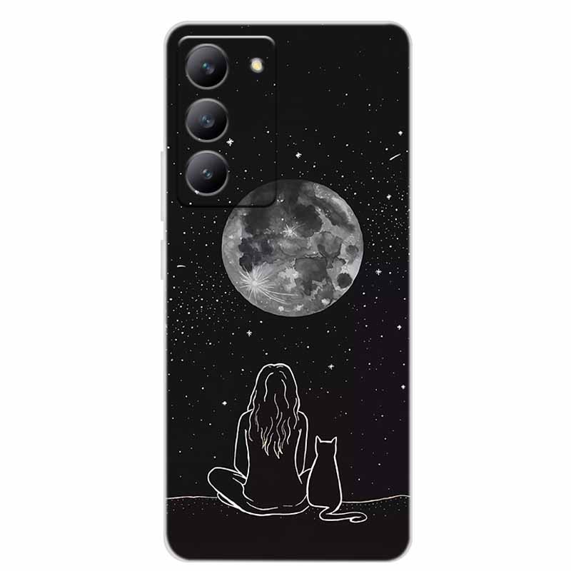 For Redmi 15 4G Phone Case Fashion Flowers Transparent Silicone TPU Soft Back Cover Case For Xiaomi Redmi 15 5G Case Redmi15 Bag