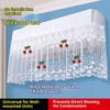 Lace Embroidery Flower Curtain Windproof Dust-Proof Hanging Cover Anti-Direct Blowing Air Conditioning Curtain Bedroom Decor