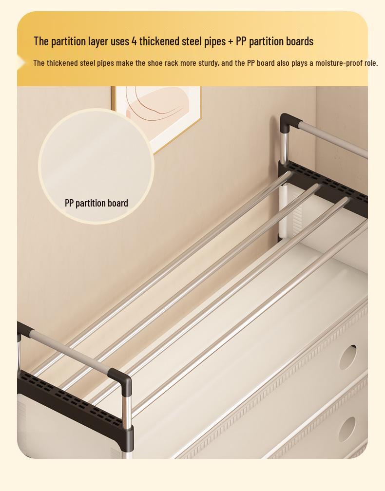 Platzsparendes Mehrschicht-Schuhregal mit Staubschutz für Wohnheime