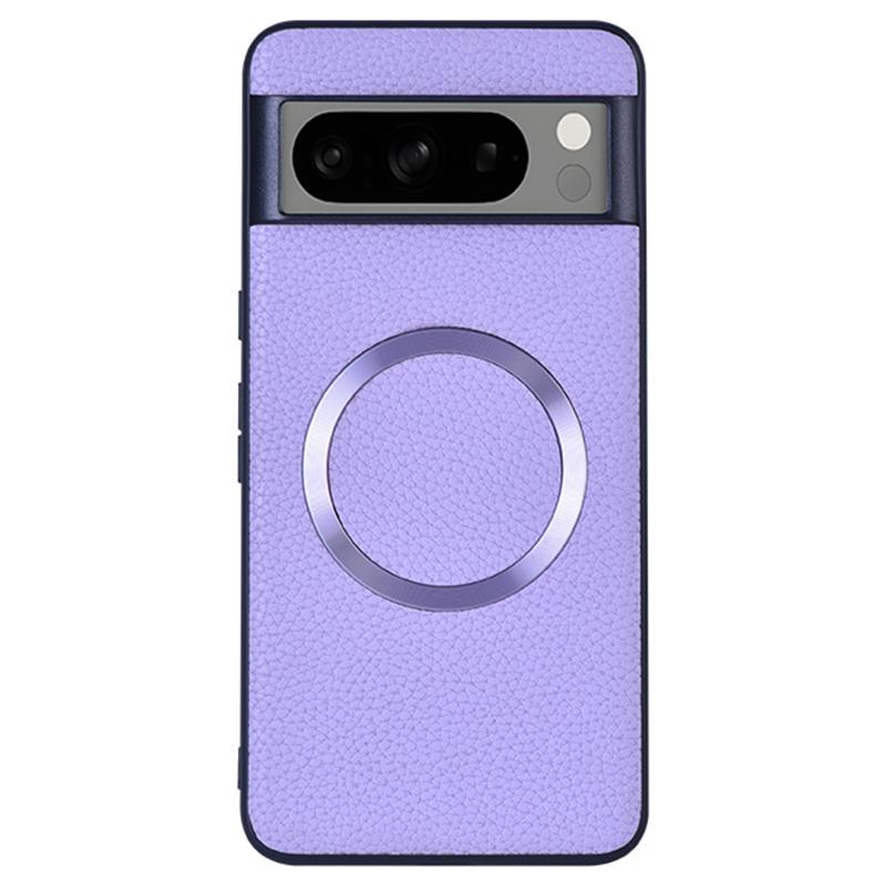 For Google Pixel 8 Pro Magnetic Phone Case Litchi Texture PU Leather Coated TPU Cover