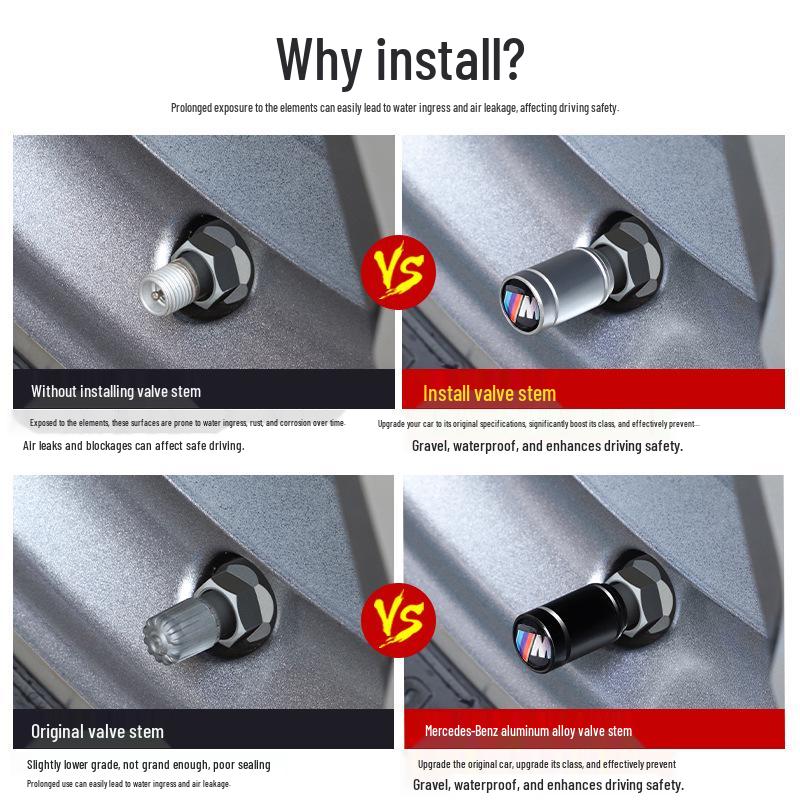 Compatible with BMW Valve Stem Caps: 1, 3, 5, 7 Series, X1, X3, X5, and Other Decorative Tire Bolts and Valve Inserts.