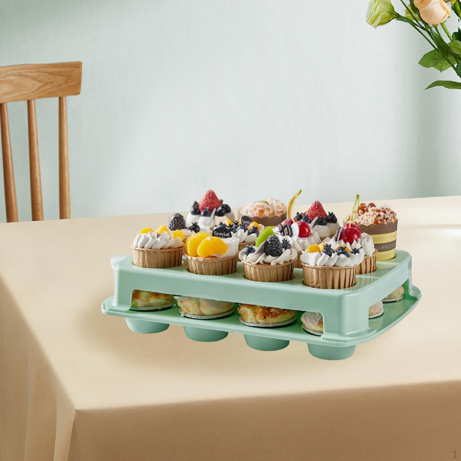 

Подставка для кексов, Держатель для кексов Двухъярусная подставка Коробка для хранения Контейнер для торта Прямоугольный для кухни Рождество