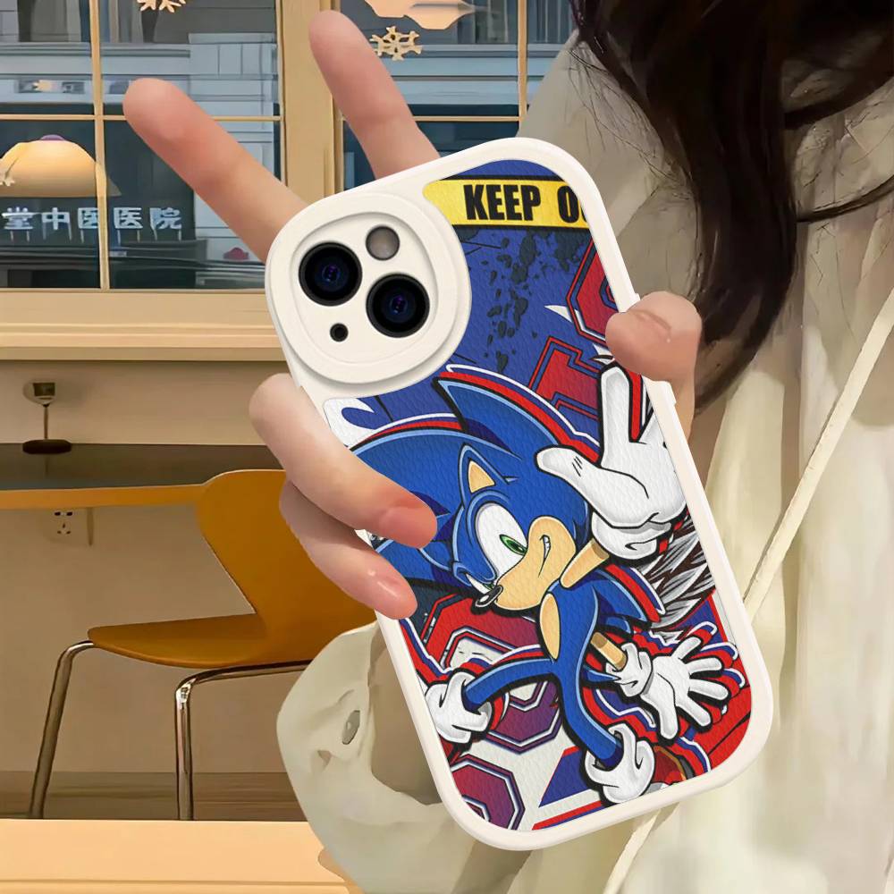 S-SonicS Anime For IPhone 16 15 14 13 12 11 Pro Max Plus Leather Phone Cover