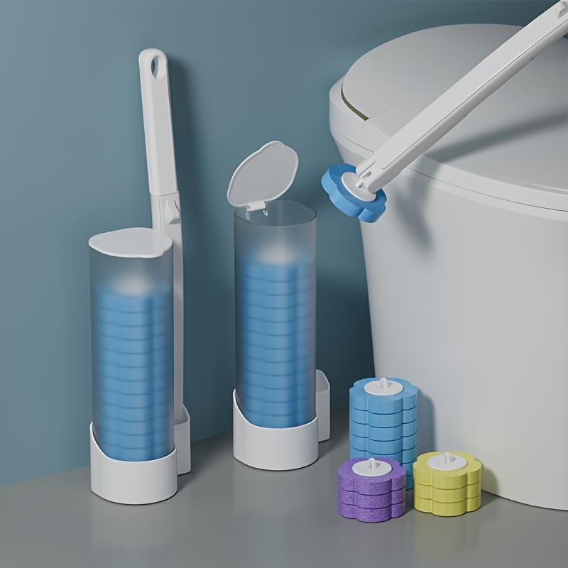 Toilet Brush Set with Replaceable Disposable Heads, Bathroom Cleaning Tool Kit Featuring Wall-mounted Toilet Brushes