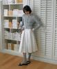 Lamerei Cotton Pleats Midi Skirt[Lmbespsk5408]-Off-White