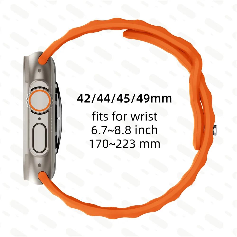 Outdoor Sports Bands for Apple Watch strap Ultra2 49mm 42mm 38/40mm 41mm 44mm 45mm Silicone bracelet iWatch series 9 8 7 6 5 4 3 3