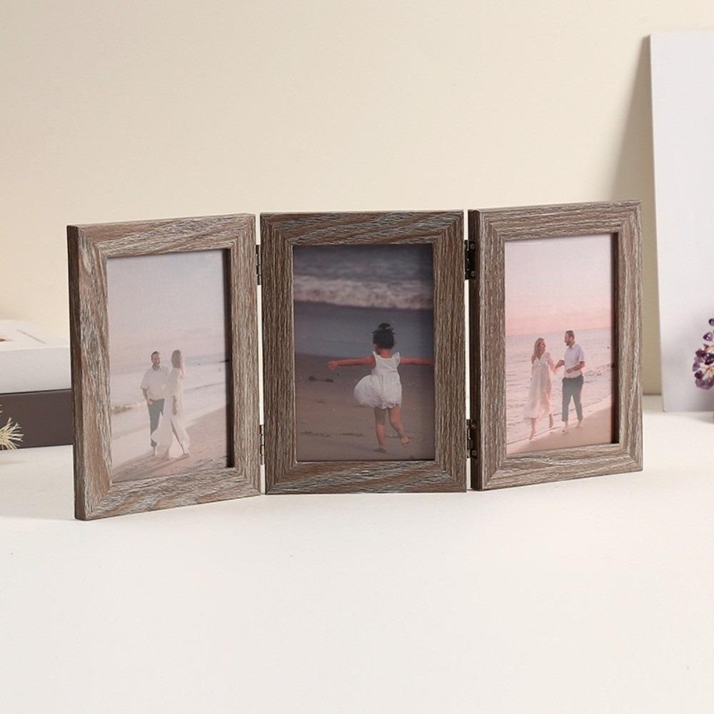 Triplex Frame Folding Photo Frame Rectangular Hinge Photo Frame  Living Room Decor