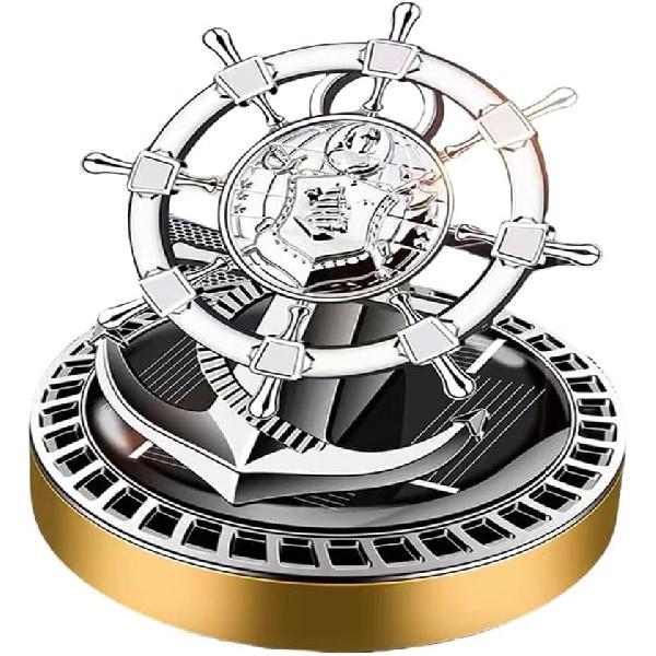 1 Car Mounted Solar Energy Aromatherapy Car Perfume Seat Accessories Car Ship Helmsman Rotating Perfume Car Air Freshener, Suitable For Cars, Can