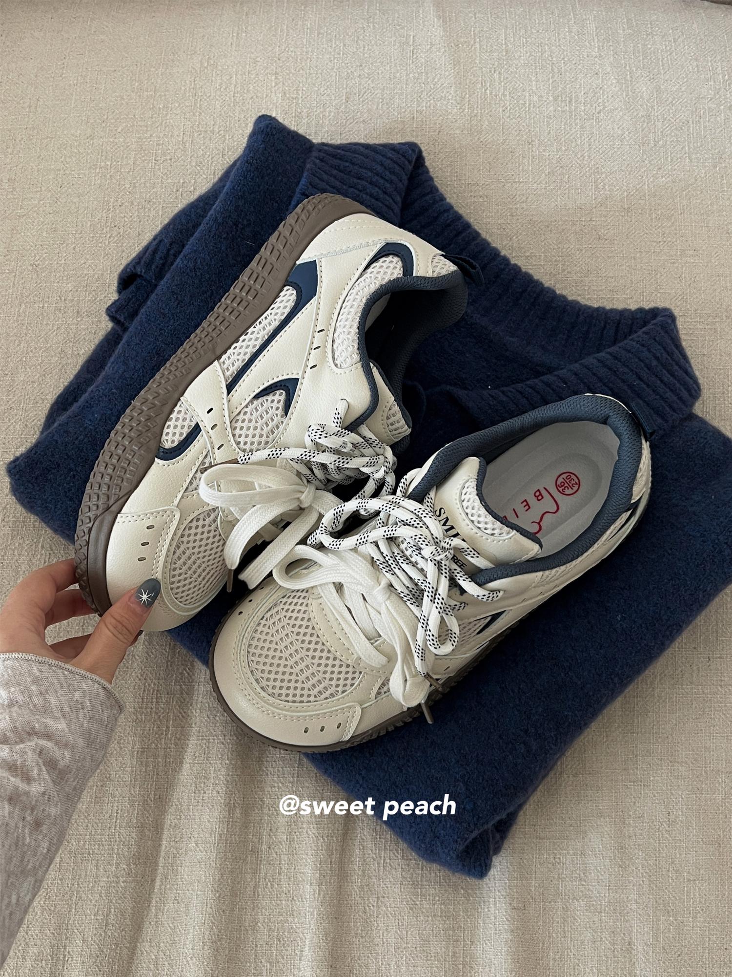 

Blue cabinet, versatile board shoes women s 2025 new summer ins trendy shoes mesh breathable thin white shoes 35