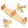 Expandable Storage Sundries Bag Fixed On Wall Fold Shelf Coat Hooks Natural Wood Clothes Hanger Hat Closet Hook